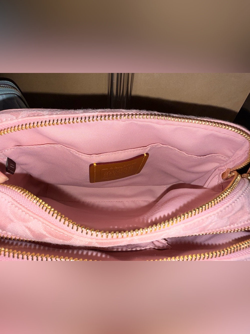 Coach Outlet Carey Crossbody Bag In Signature Pink Denim - Picture 13 of 15